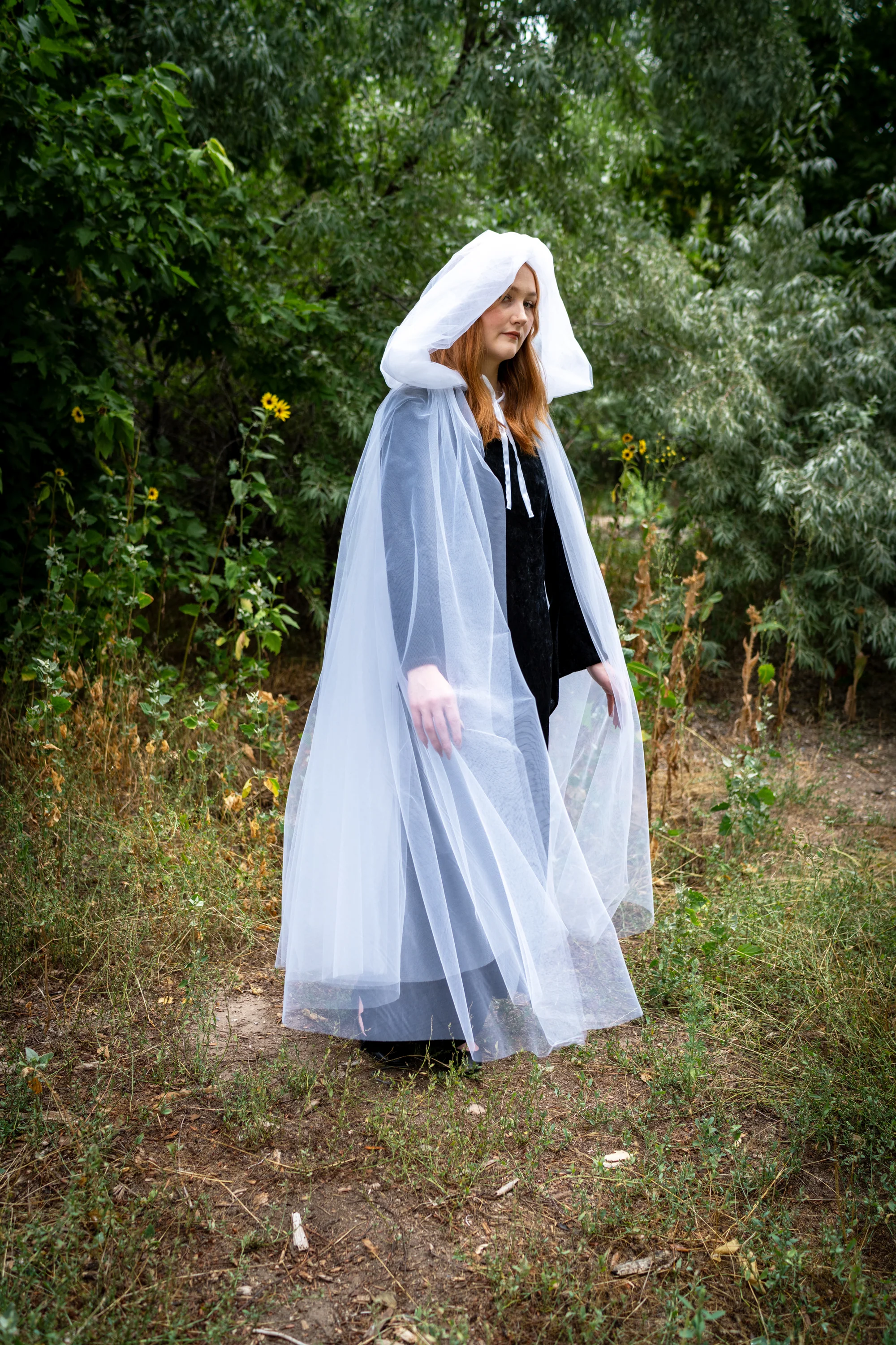Adult White Tulle Cloak - Image 6