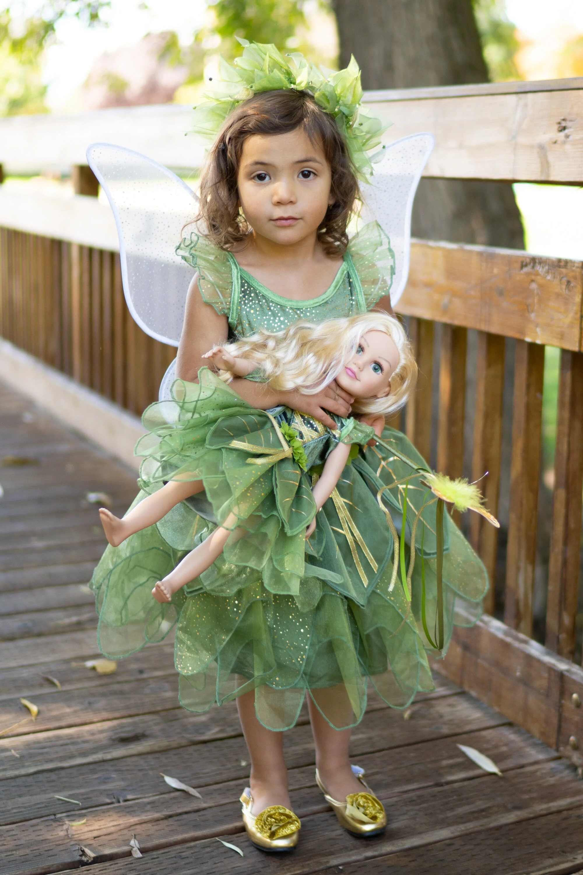 Doll Dress Pixie Tinkerbell Fairy with Wings - Image 3