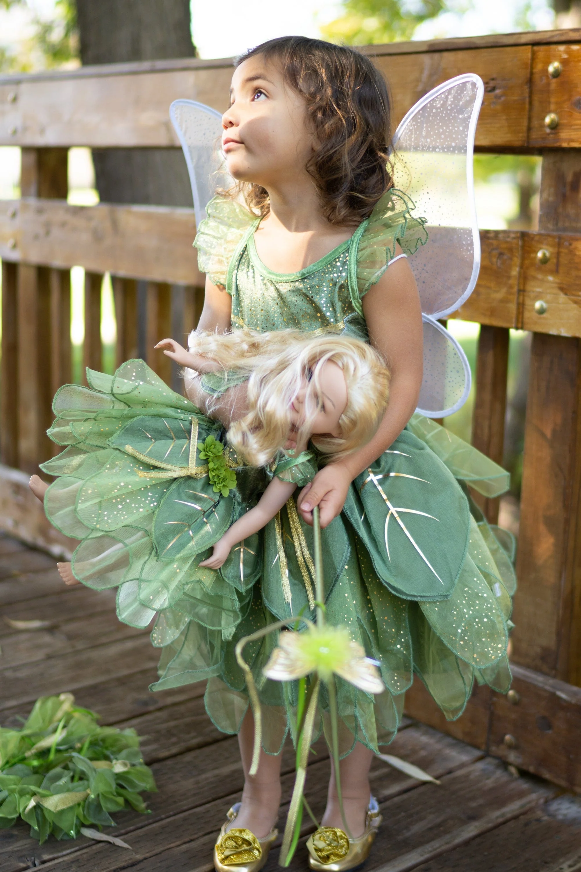 Doll Dress Pixie Tinkerbell Fairy with Wings - Image 4