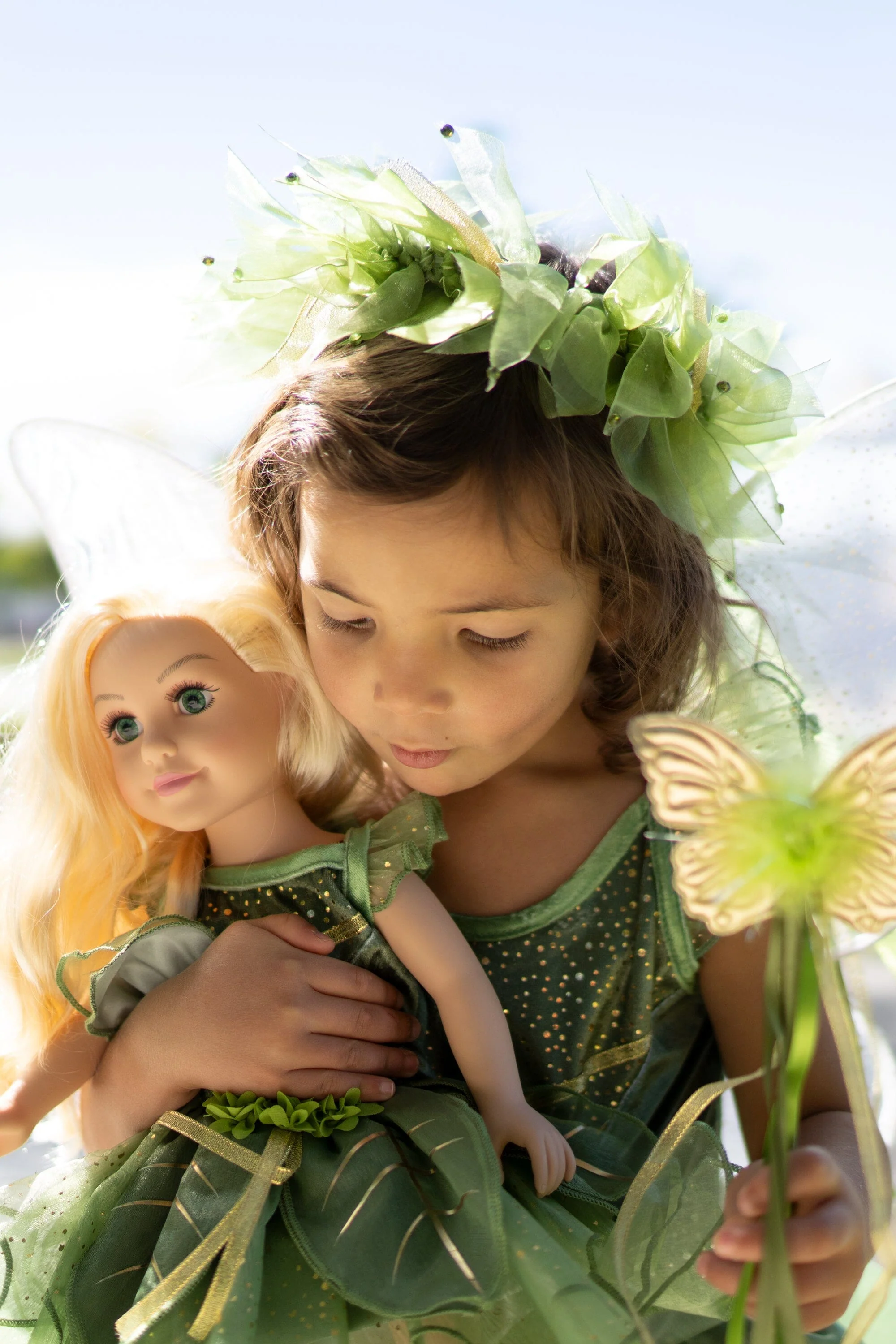 Doll Dress Pixie Tinkerbell Fairy with Wings - Image 5