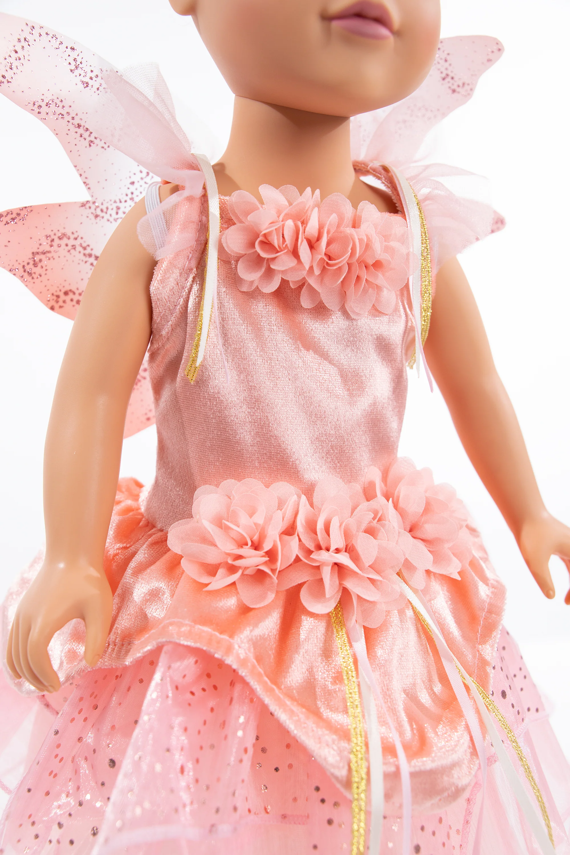 Doll Dress Rose Garden Fairy with Wings - Image 3