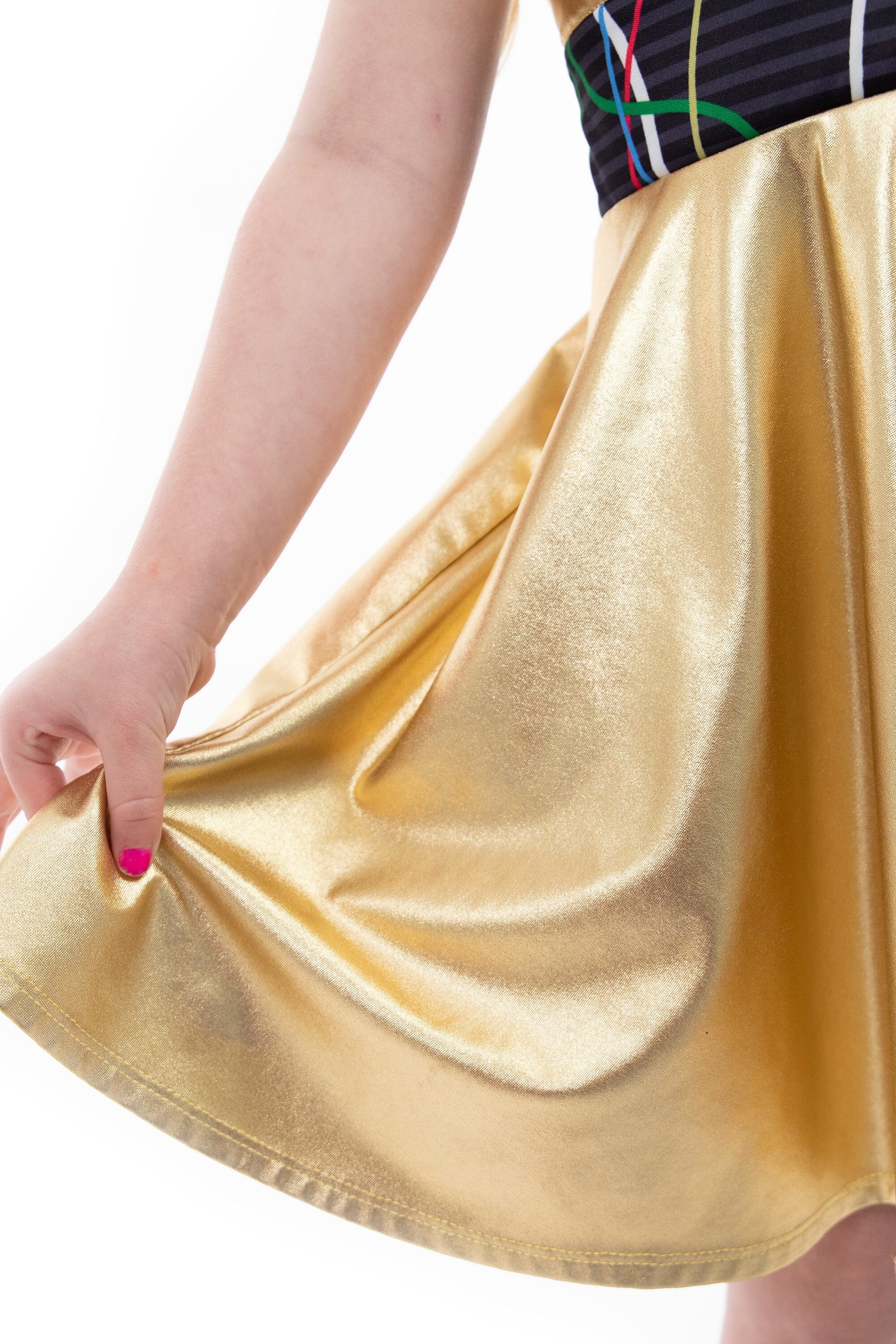 Galactic Gold Robot Twirl Dress - Image 3