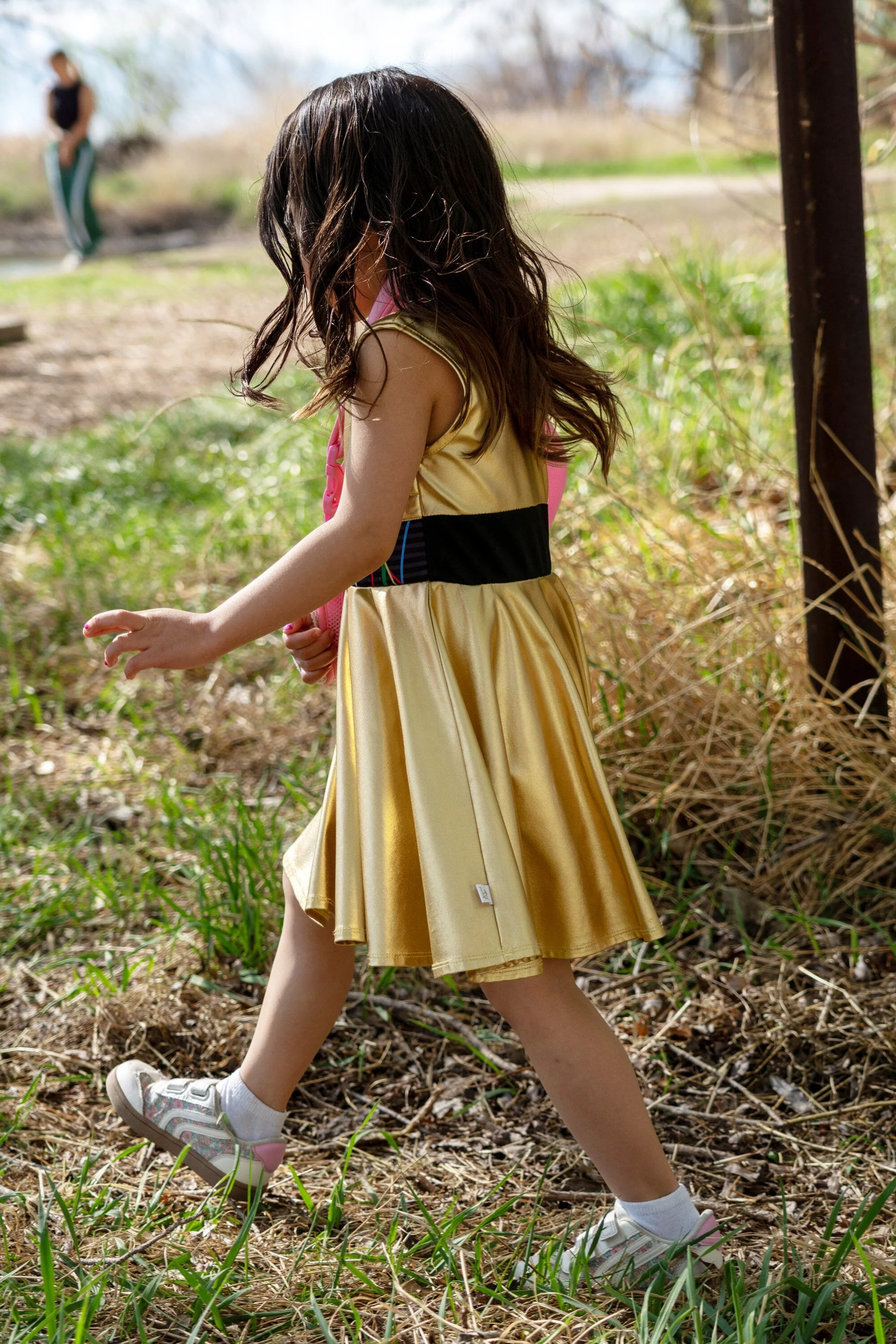 Galactic Gold Robot Twirl Dress - Image 6