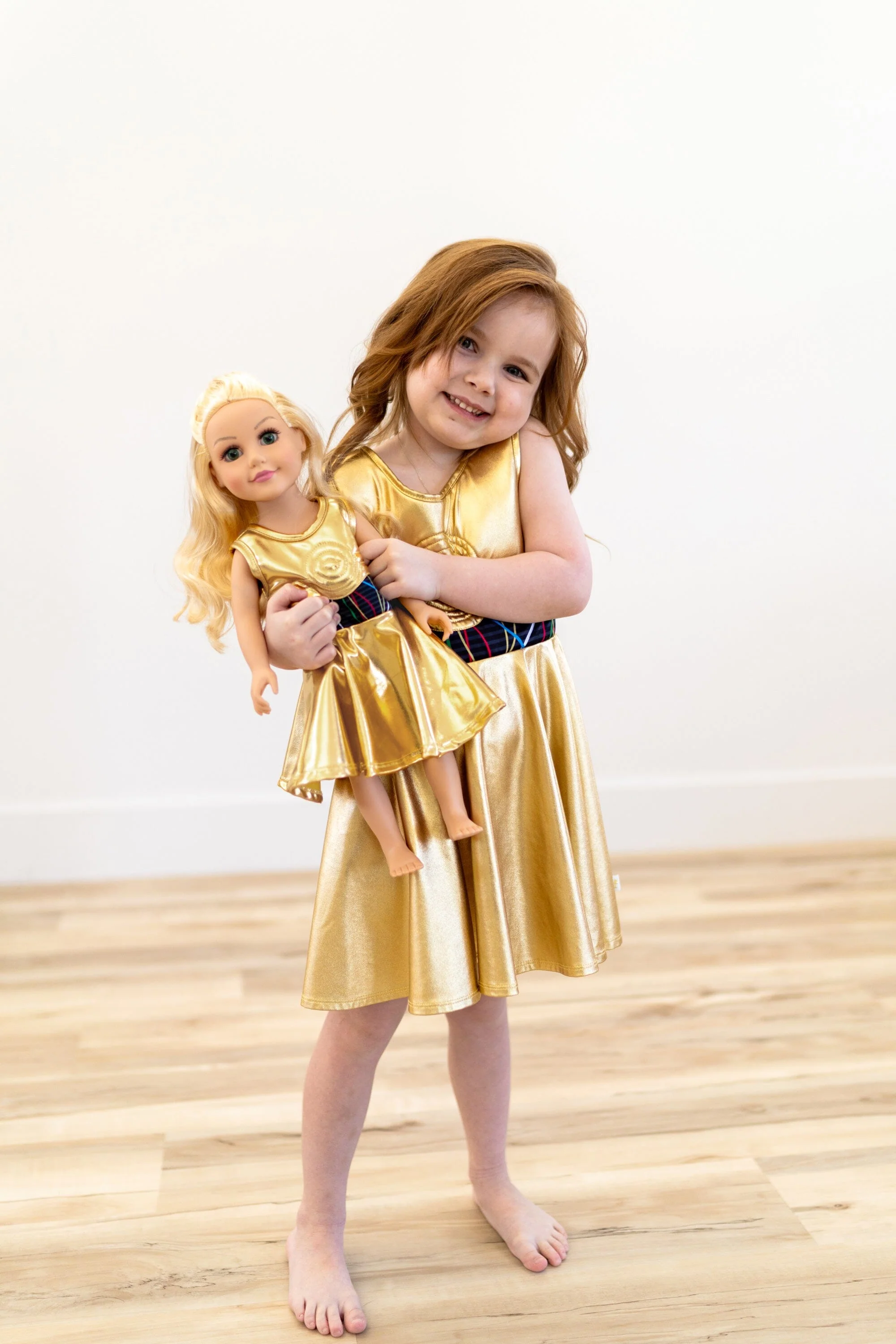 Galactic Gold Robot Twirl Dress - Image 7
